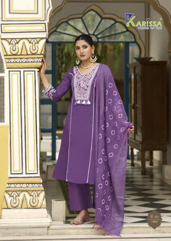 Karissa Vaani Linen Cotton Thread Work Kurti Bottom With Dupatta