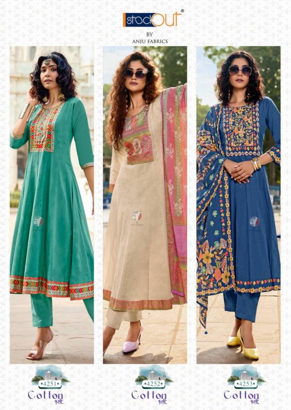 Af Cotton Kali Fancy Kurti Bottom With Dupatta Collection