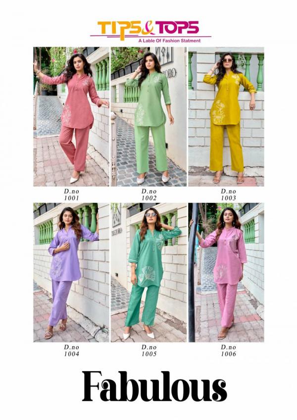Tips And Tops Fabulous Cotton Embroidery Work Co Ord Set