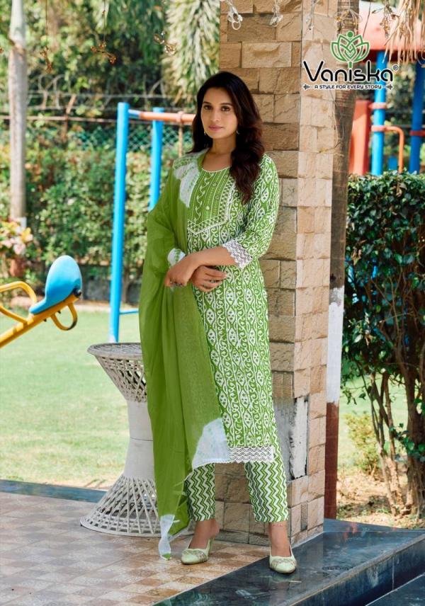 Vaniska Cotton Culture Vol 1 Cotton Batik Printed Kurti Bottom With Dupatta
