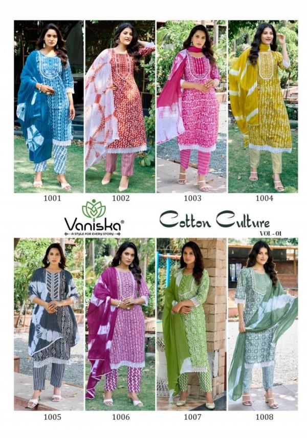 Vaniska Cotton Culture Vol 1 Cotton Batik Printed Kurti Bottom With Dupatta