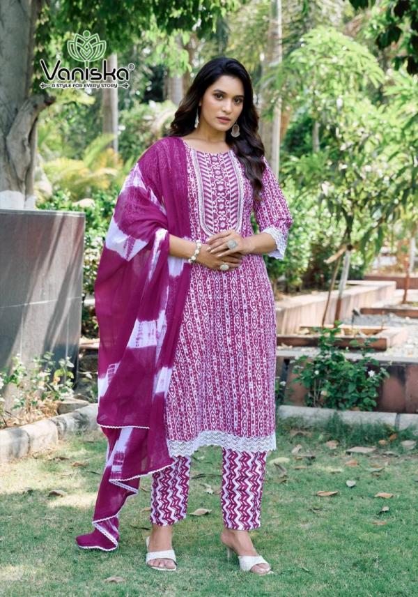 Vaniska Cotton Culture Vol 1 Cotton Batik Printed Kurti Bottom With Dupatta