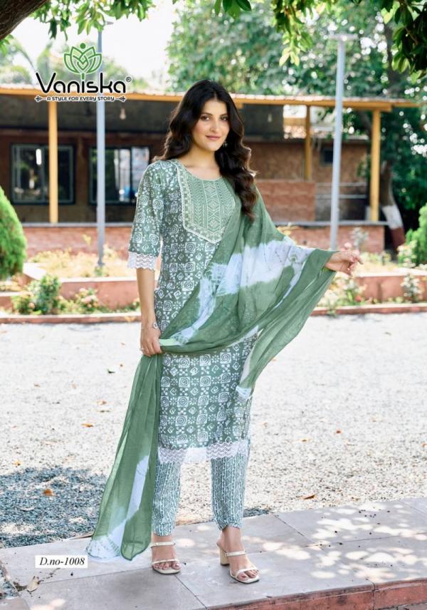 Vaniska Cotton Culture Vol 1 Cotton Batik Printed Kurti Bottom With Dupatta