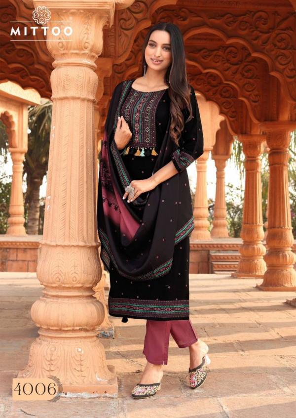 Mittoo Color Drop Rayon Kurti Bottom With Dupatta Collection