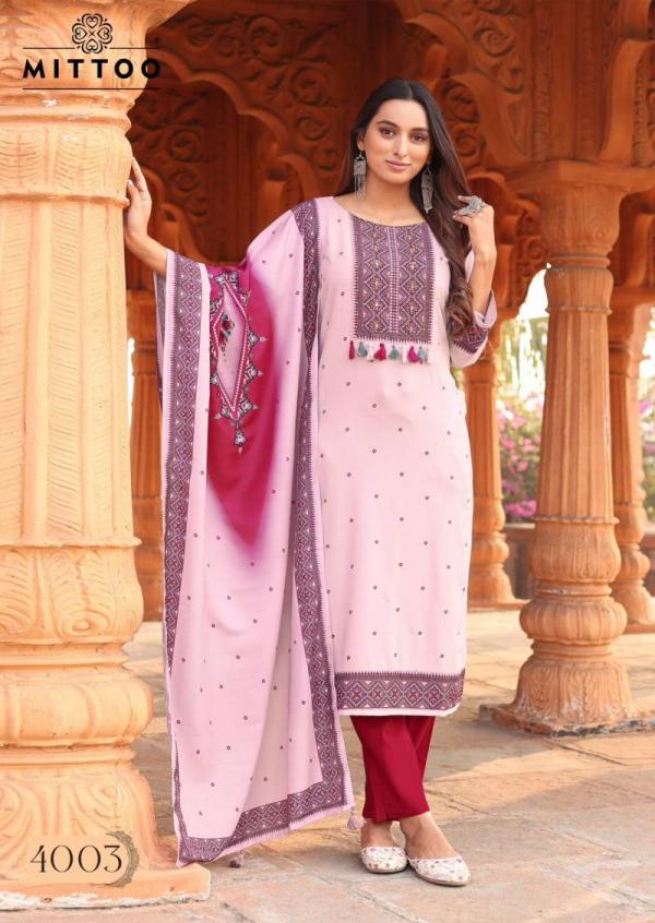 Mittoo Color Drop Rayon Kurti Bottom With Dupatta Collection