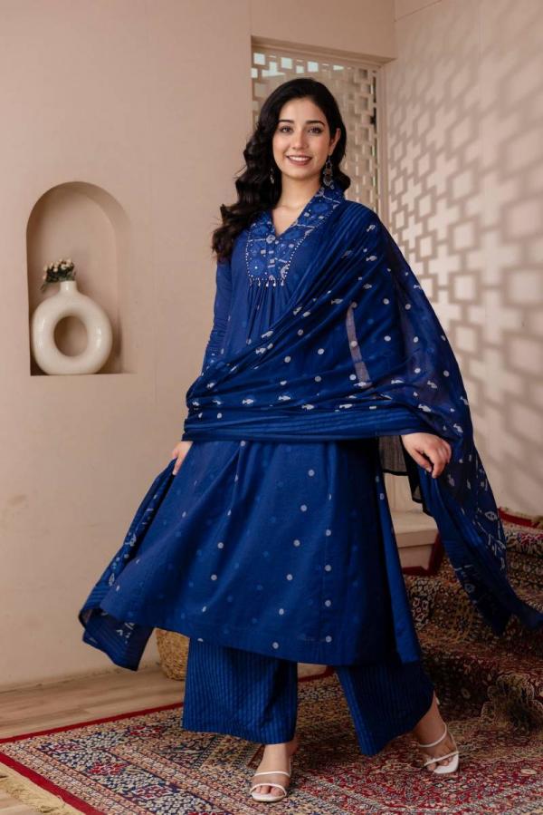 Tanyaa P 371 Cotton Fancy Kurti Bottom With Dupatta