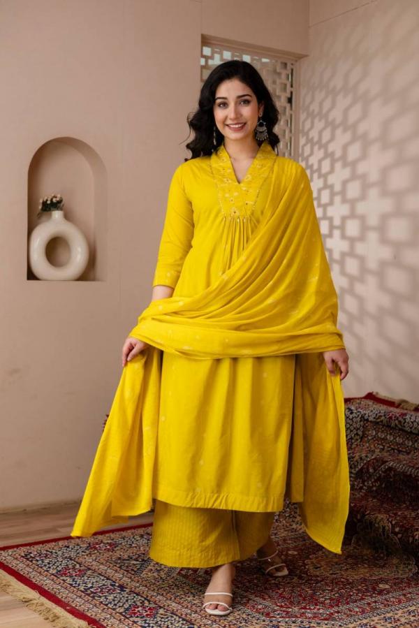Tanyaa P 372 Cotton Fancy Neck Work Readymade Suit