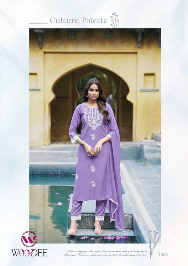 Woodee White Lotus Rayon Slub Readymade Collection