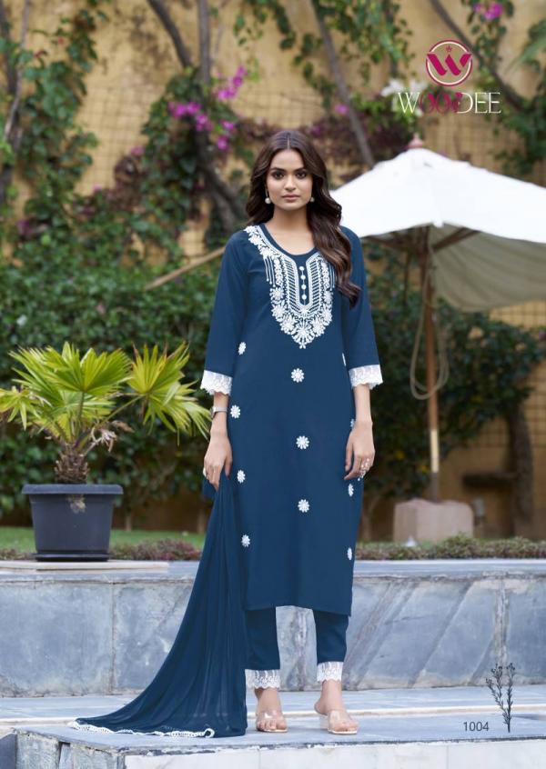 Woodee White Lotus Rayon Slub Readymade Collection