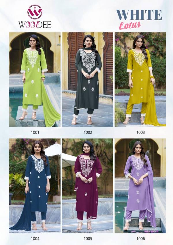 Woodee White Lotus Rayon Slub Readymade Collection