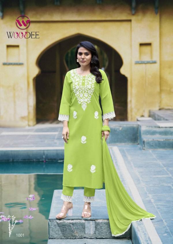 Woodee White Lotus Rayon Slub Readymade Collection