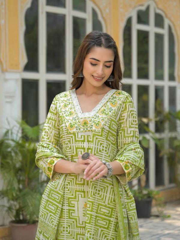 Tanyaa P 374 Cotton Fancy Kurti Bottom With Dupatta