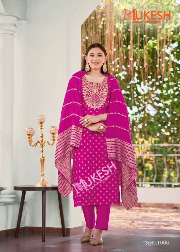 Mukesh Muskaan Rayon Embroidered Top Bottom With Dupatta
