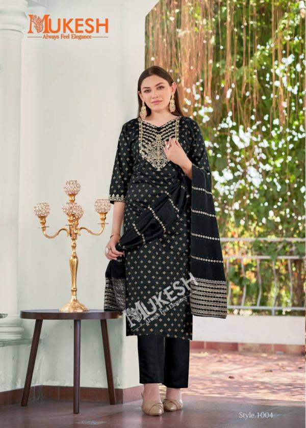 Mukesh Muskaan Rayon Embroidered Top Bottom With Dupatta