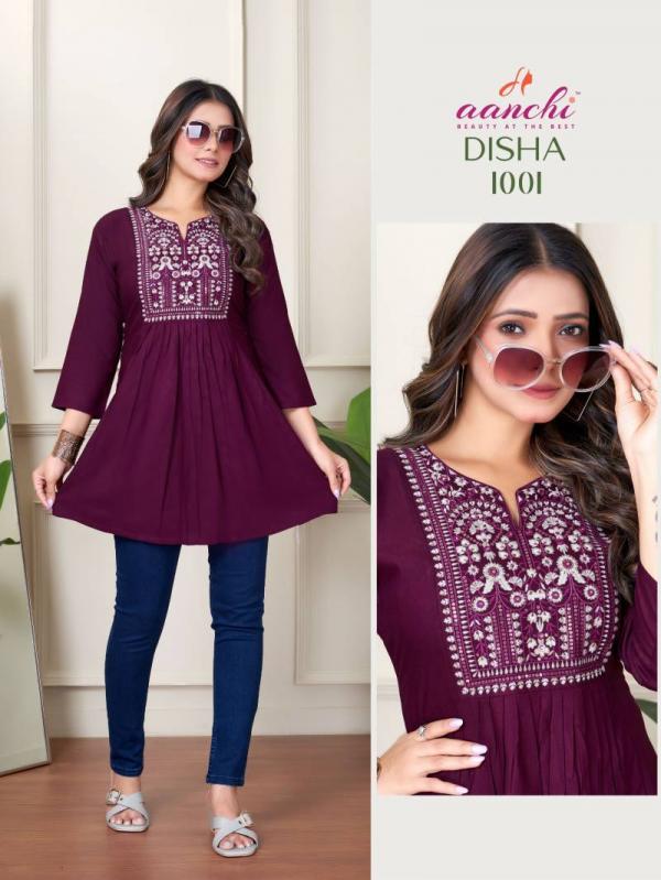 Aanchi Disha Short Top 1 Rayon Embroidered Tops Collection