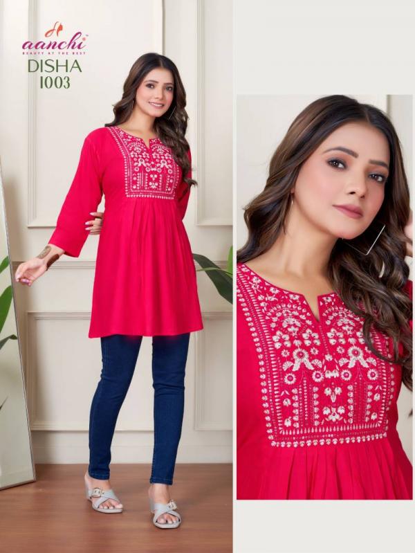 Aanchi Disha Short Top 1 Rayon Embroidered Tops Collection