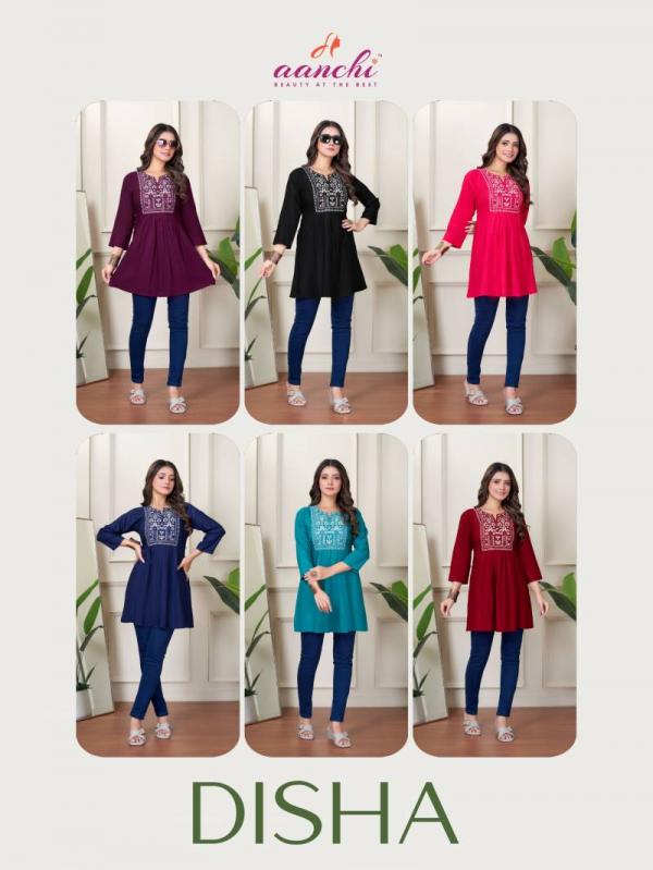 Aanchi Disha Short Top 1 Rayon Embroidered Tops Collection