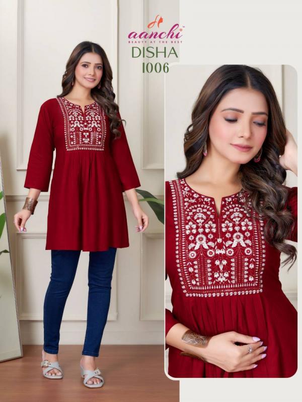 Aanchi Disha Short Top 1 Rayon Embroidered Tops Collection