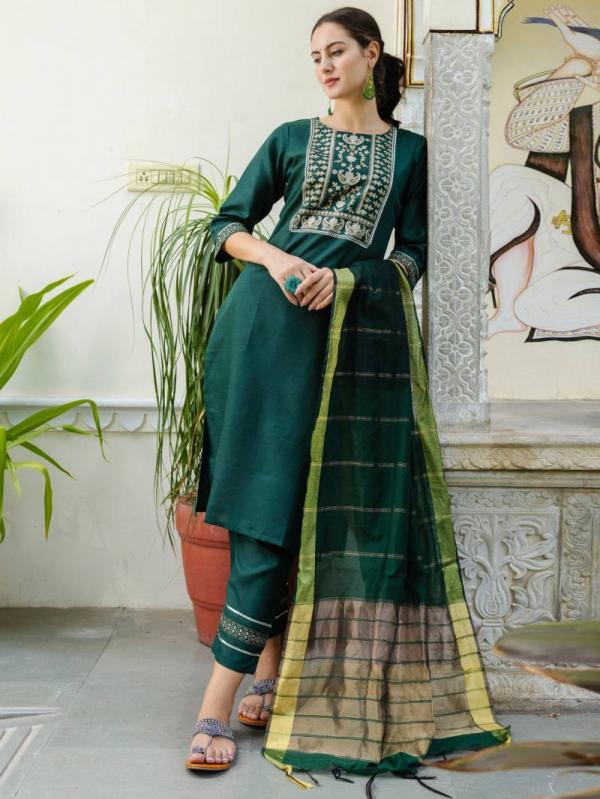 Veer 01 Beautiful Cotton Kurti Bottom With Dupatta Collection