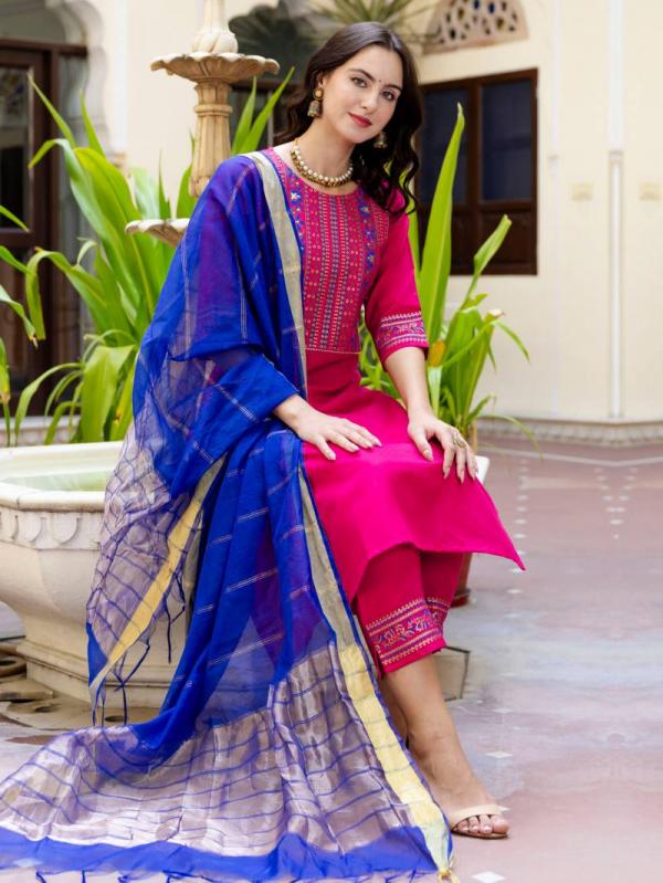 Veer 01 Beautiful Cotton Kurti Bottom With Dupatta Collection