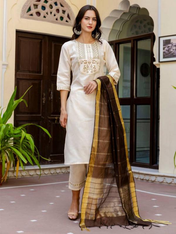 Veer 01 Beautiful Cotton Kurti Bottom With Dupatta Collection