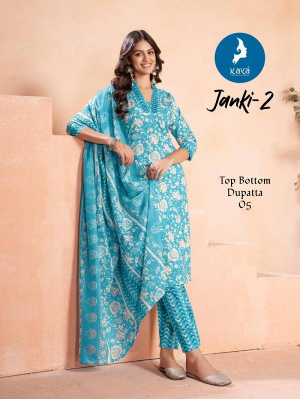 Kaya Janki 2 Cotton Printed Kurti Pant With Dupatta Collection