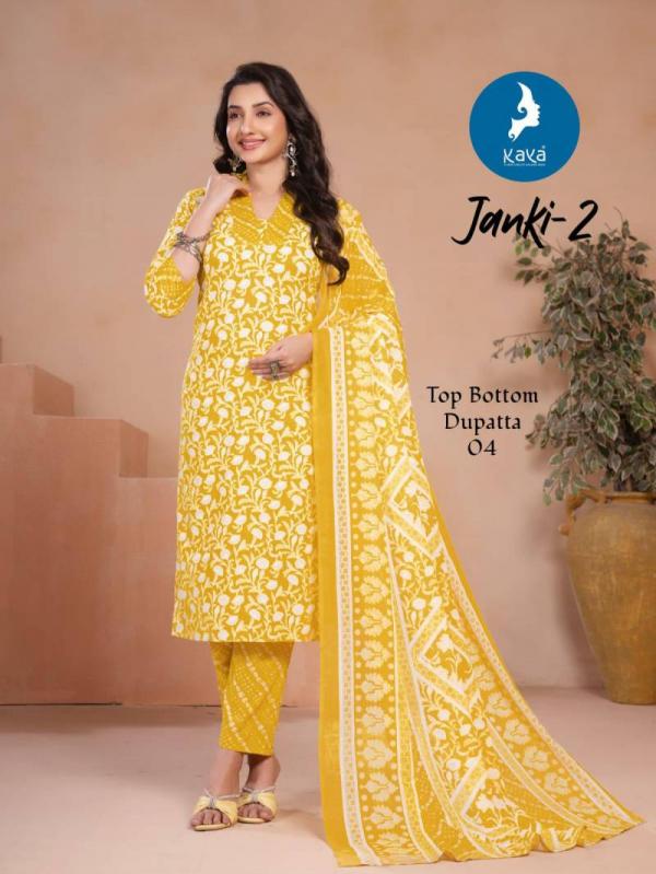 Kaya Janki 2 Cotton Printed Kurti Pant With Dupatta Collection