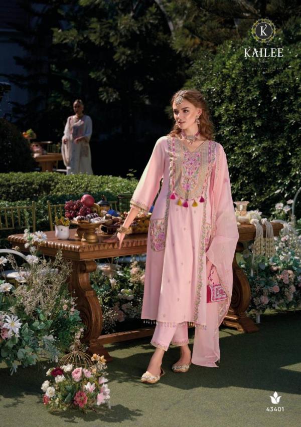 Kailee Shaili Cotton Thread Work Kurti Bottom With Dupatta