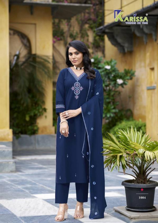 Karissa Hiya Cotton Thread Work Kurti Bottom With Dupatta Collection