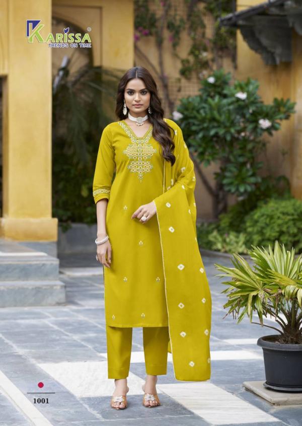 Karissa Hiya Cotton Thread Work Kurti Bottom With Dupatta Collection