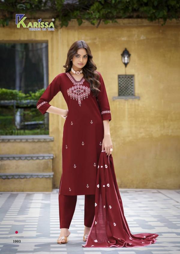 Karissa Hiya Cotton Thread Work Kurti Bottom With Dupatta Collection