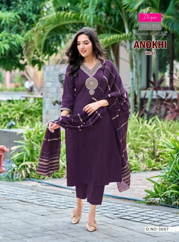 Anokhi Vol 3 By Diya Trends Roman Silk Kurti Bottom With Dupatta