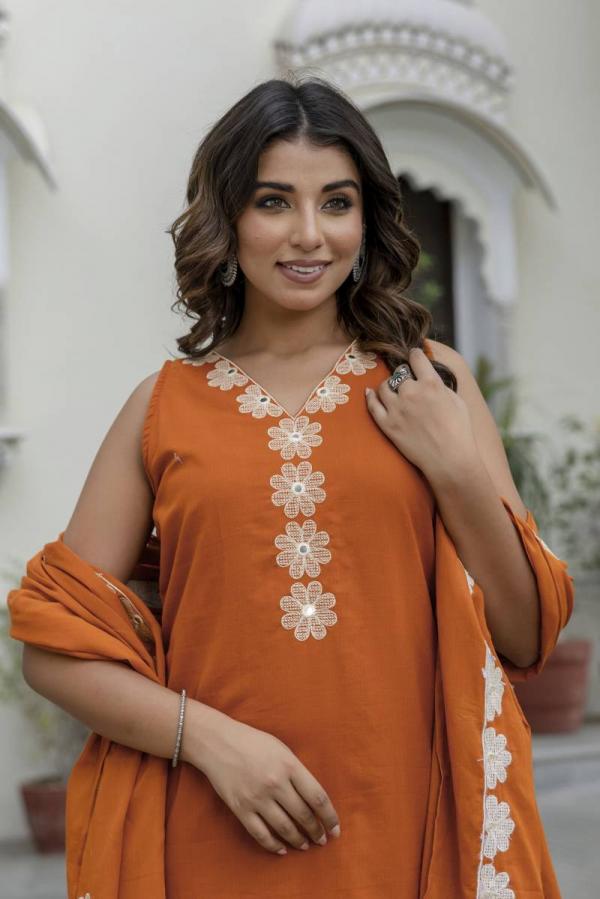 Tanyaa P 404 Cotton Work Kurti Bottom With Dupatta