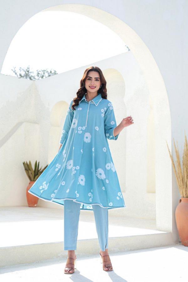 Tanyaa P 410 Cotton Printed Kurti With Bottom