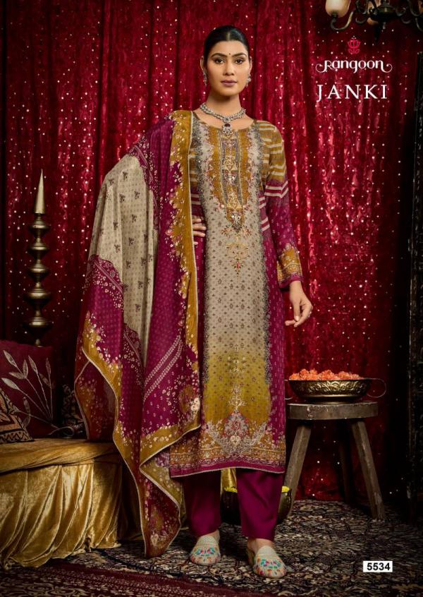 Rangoon Janki 5531 Series Muslin Digital Print Aari Wok Readymade Suit