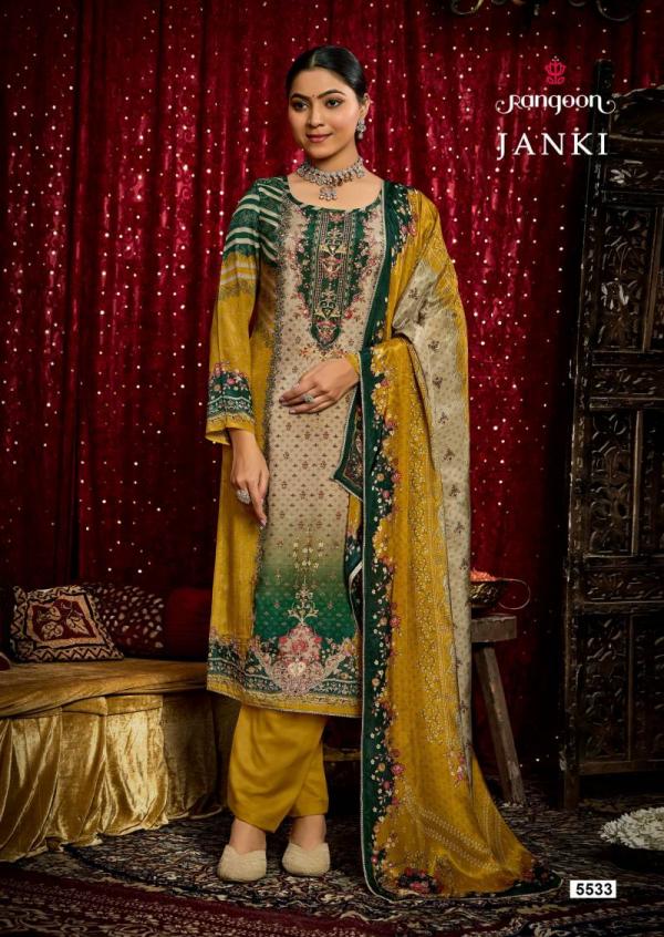 Rangoon Janki 5531 Series Muslin Digital Print Aari Wok Readymade Suit