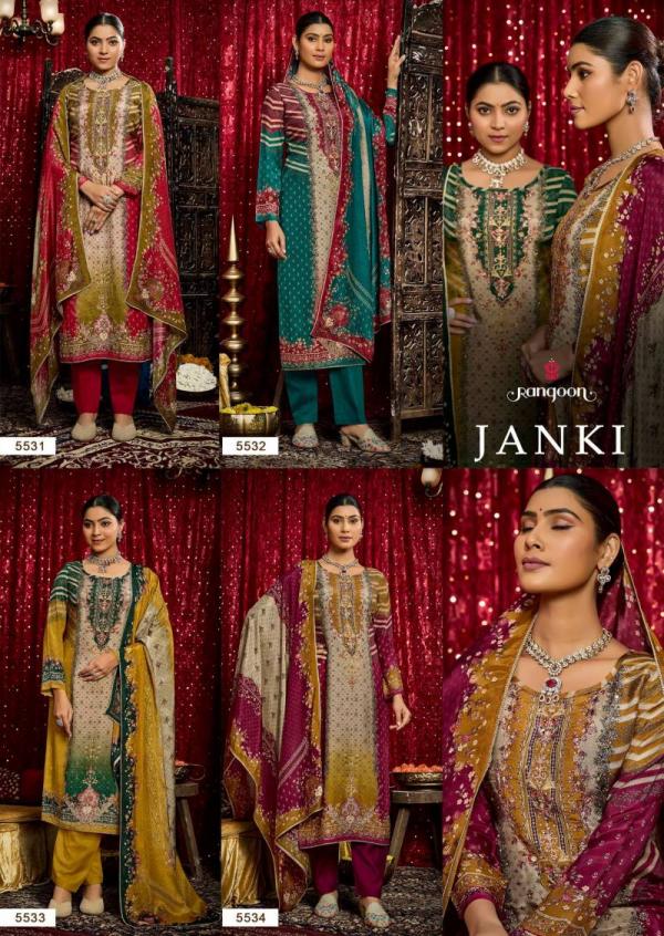 Rangoon Janki 5531 Series Muslin Digital Print Aari Wok Readymade Suit