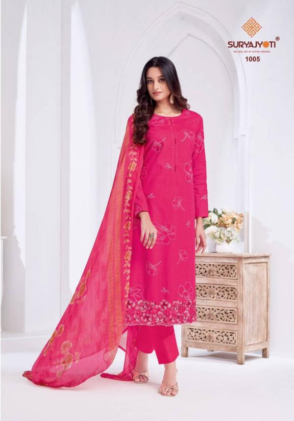 Suryajyoti Kashya Vol 1 Pure Lawn Embroidered Border Dress Material