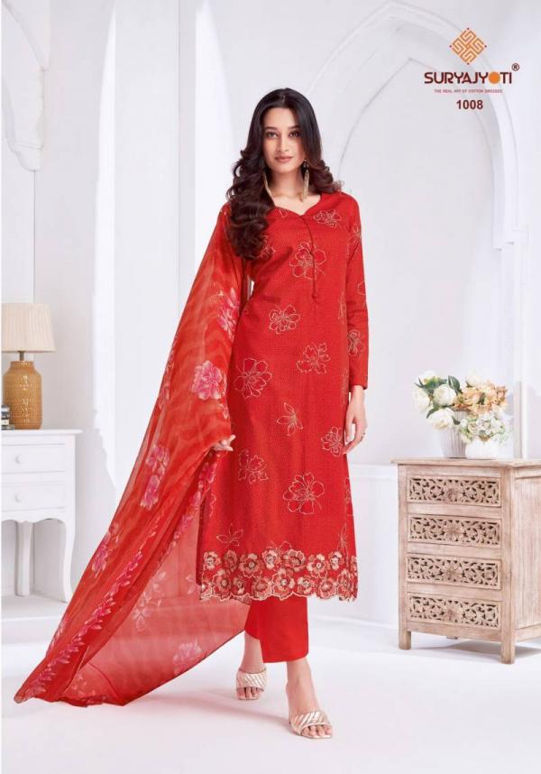 Suryajyoti Kashya Vol 1 Pure Lawn Embroidered Border Dress Material