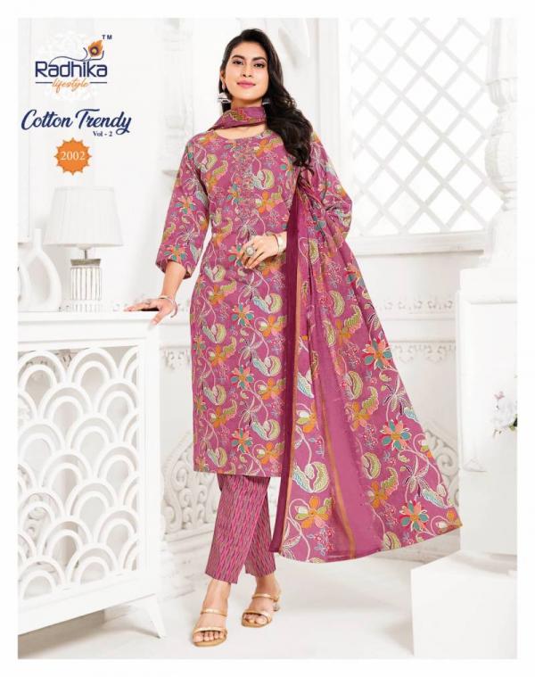 Radhika Cotton Trendy Vol 2 Cotton Kurti Pant With Dupatta Collection