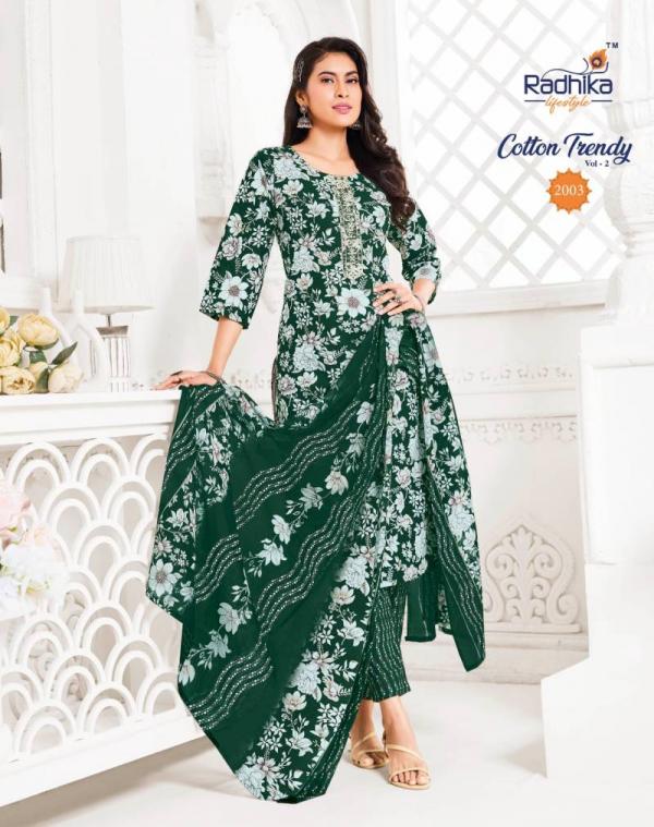 Radhika Cotton Trendy Vol 2 Cotton Kurti Pant With Dupatta Collection