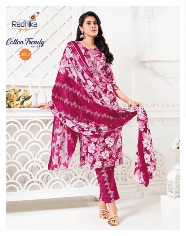Radhika Cotton Trendy Vol 2 Cotton Kurti Pant With Dupatta Collection