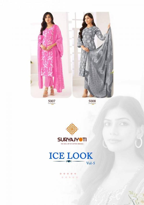 Suryajyoti Ice Look Vol 5 Cotton Printed Dress Material Collection