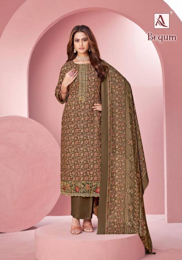 Alok Begum Viscose Rayon Discharge Foil Printed Dress Material