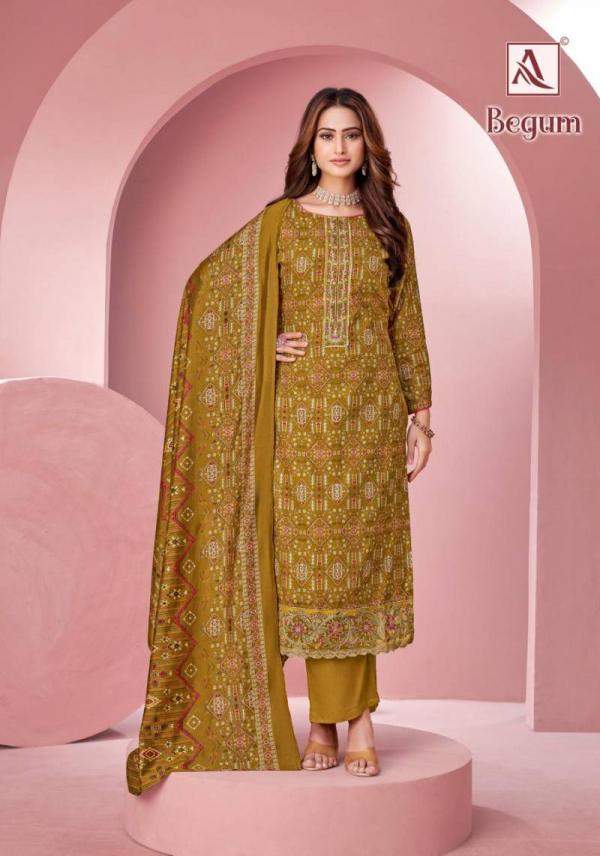Alok Begum Viscose Rayon Discharge Foil Printed Dress Material
