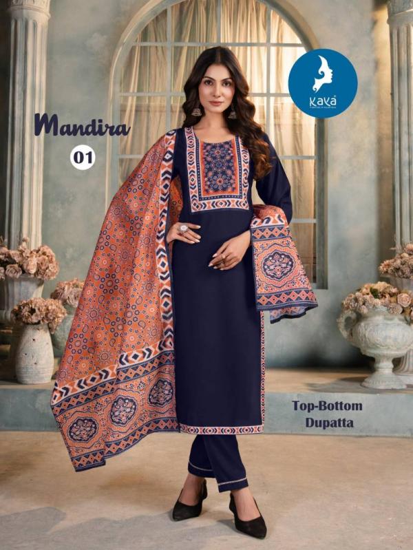 Kaya Mandira Rayon With Maslin Digital Printed Readymade Suit