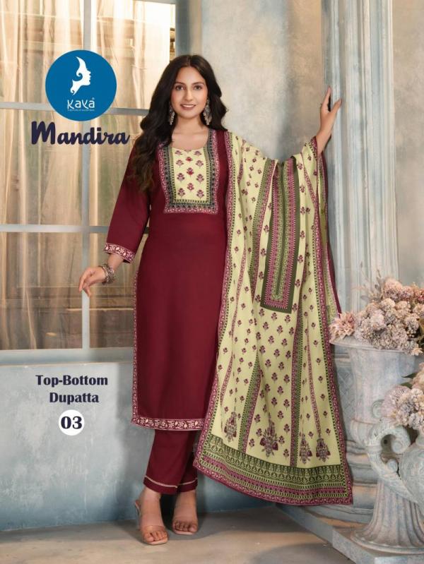 Kaya Mandira Rayon With Maslin Digital Printed Readymade Suit