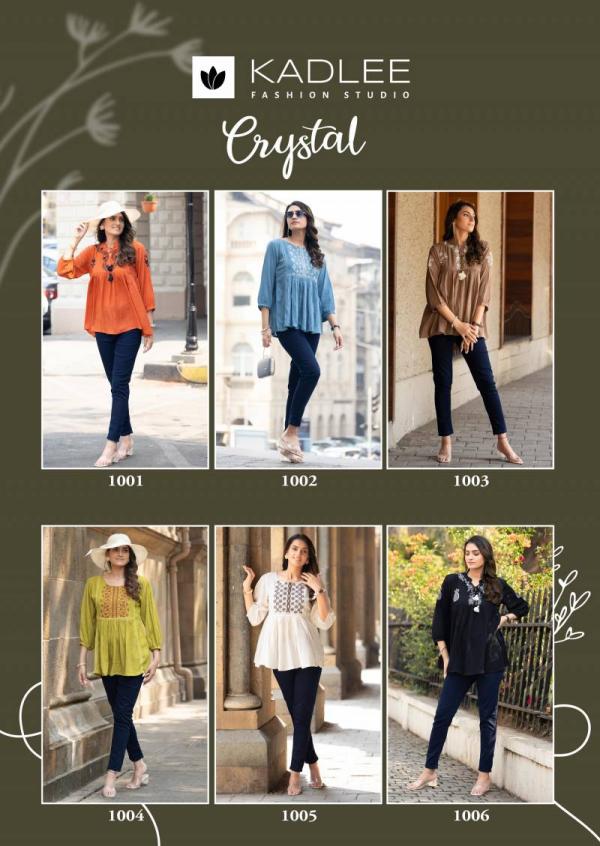 Kadlee Crystal Rayon Wrinkle Thread Work Tops Collection
