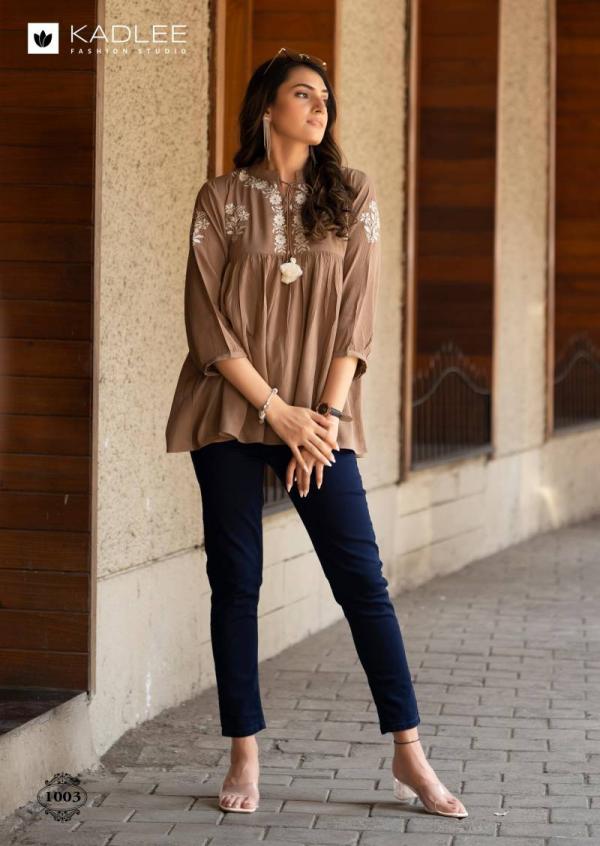 Kadlee Crystal Rayon Wrinkle Thread Work Tops Collection