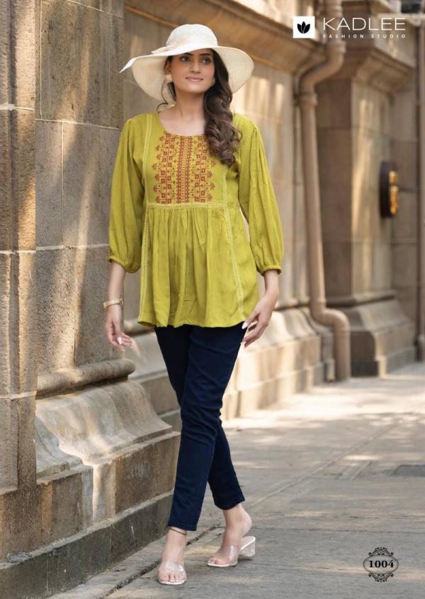 Kadlee Crystal Rayon Wrinkle Thread Work Tops Collection